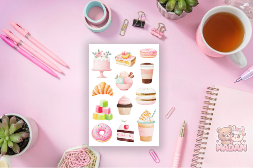 Naklejki foliowe 13x19 Słodkie Przekąski MaDam Creative
