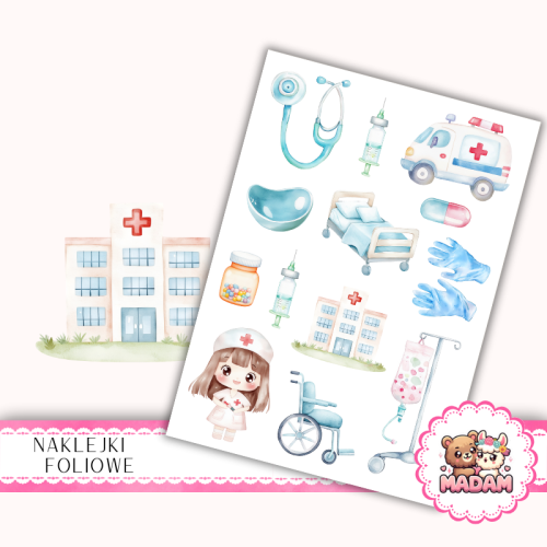 Naklejki foliowe 13x19 Szpital MaDam Creative