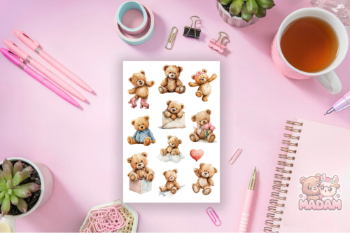 Naklejki foliowe 13x19 Najsłodsze Misie Pluszowe MaDam Creative