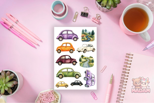 Naklejki foliowe 13x19 Samochodziki MaDam Creative