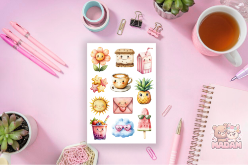 Naklejki foliowe 13x19 Kawaii Słodziaki MaDam Creative