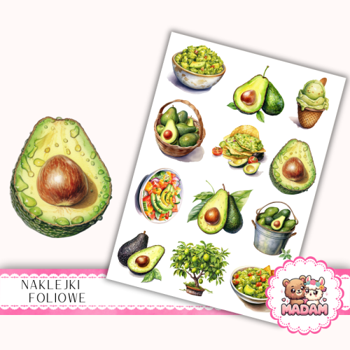 Naklejki foliowe 13x19 Avocado MaDam Creative