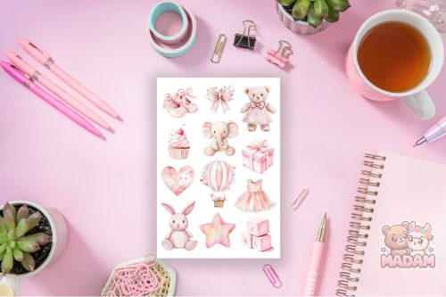 Naklejki foliowe 13x19 Baby Shower Dziewczynka MaDam Creative