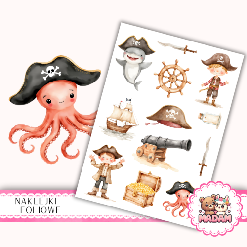 Naklejki foliowe 13x19 Mali Piraci MaDam Creative