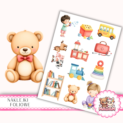 Naklejki foliowe 13x19 Czas na Zabawę MaDam Creative
