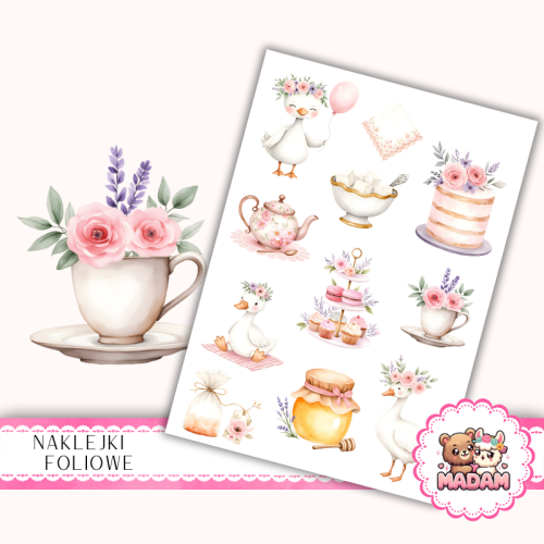 Naklejki foliowe 13x19 Gąska na Herbatce MaDam Creative