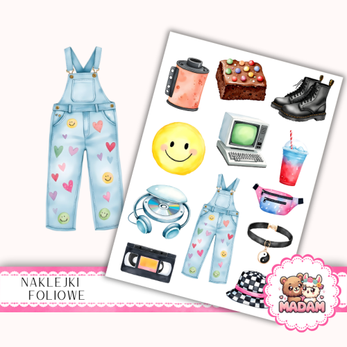 Naklejki foliowe 13x19 Retro Lata 90 MaDam Creative