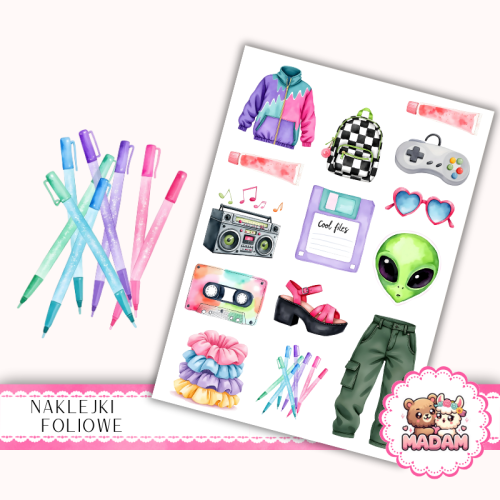 Naklejki foliowe 13x19 Retro Lata 90 vol. 2 MaDam Creative