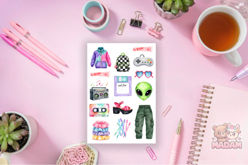 Naklejki foliowe 13x19 Retro Lata 90 vol. 2 MaDam Creative