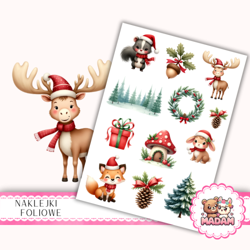 Naklejki foliowe 13x19 Leśne Święta MaDam Creative