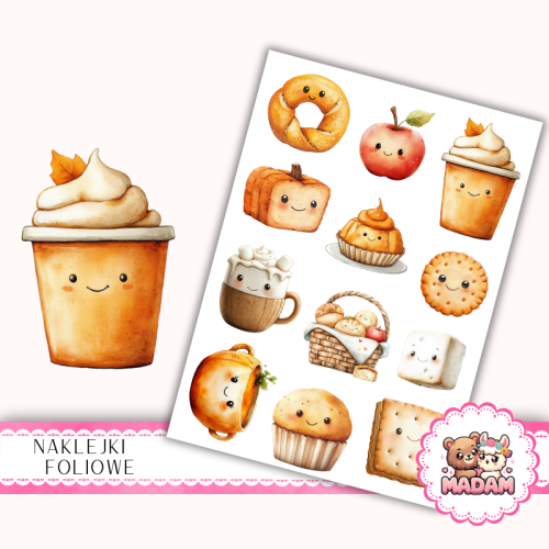 Naklejki foliowe 13x19 Jedzenie Kawaii vol. 4 MaDam Creative