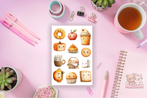 Naklejki foliowe 13x19 Jedzenie Kawaii vol. 4 MaDam Creative