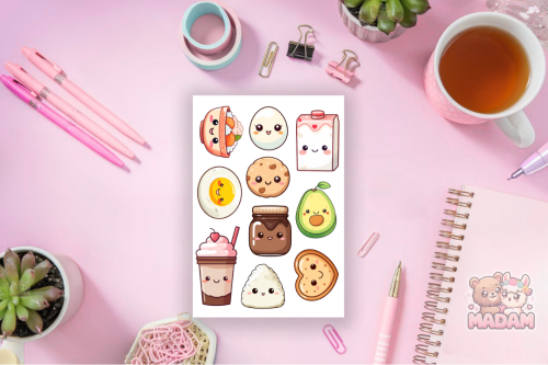 Naklejki foliowe 13x19 Jedzenie Kawaii vol. 6 MaDam Creative