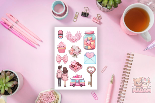 Naklejki foliowe 13x19 Kawaii Walentynki MaDam Creative
