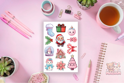 Naklejki foliowe 13x19 Świąteczne Kawaii MaDam Creative