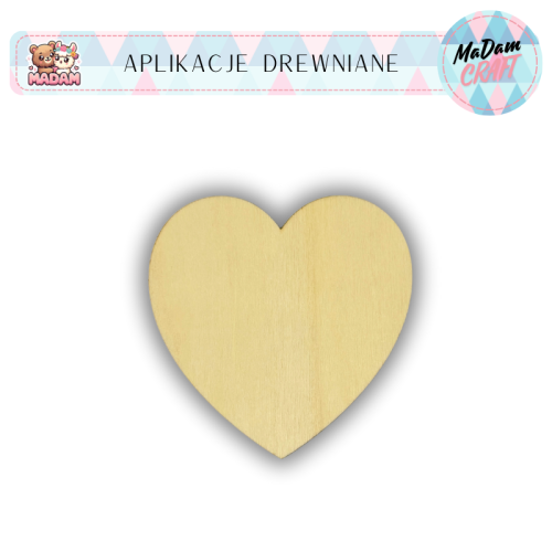 Kształty drewniane serce podkładka 15 cm, MaDam Creative