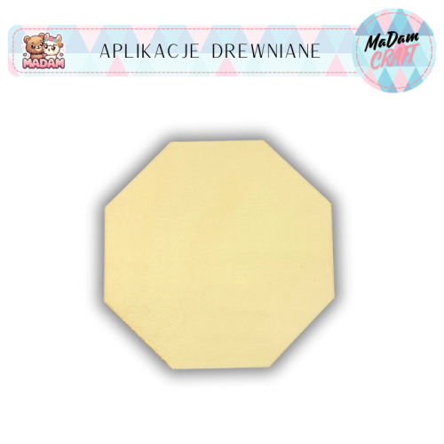 Kształty drewniane ośmiokąt podkładka 15 cm, MaDam Creative