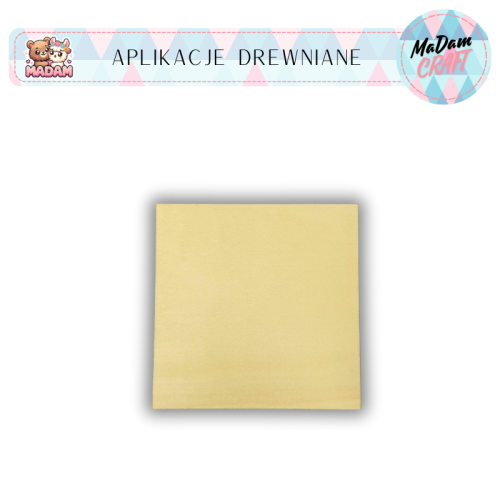 Kształty drewniane kwadrat podkładka 10 cm, MaDam Creative