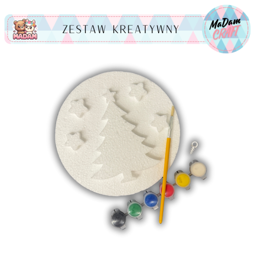 Zestaw kreatywny do malowania choinka koło Boże Narodzenie, Madam Creative
