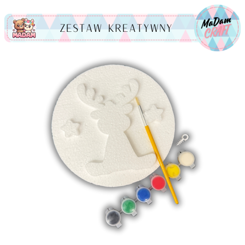 Zestaw kreatywny do malowania renifer koło Boże Narodzenie, Madam Creative