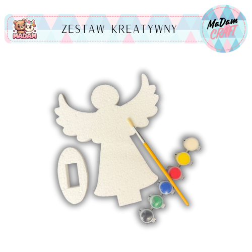 Zestaw kreatywny do malowania anioł z podstawką 20 cm Boże Narodzenie, Madam Creative