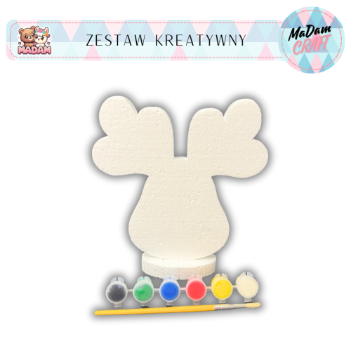 Zestaw kreatywny do malowania renifer z podstawką 20 cm Boże Narodzenie, Madam Creative