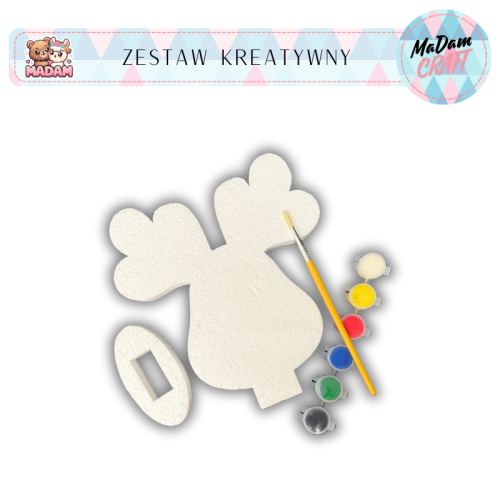 Zestaw kreatywny do malowania renifer z podstawką 20 cm Boże Narodzenie, Madam Creative