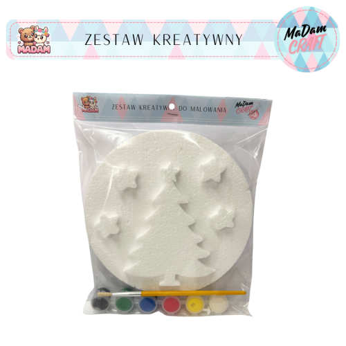 Zestaw kreatywny do malowania choinka koło Boże Narodzenie, Madam Creative
