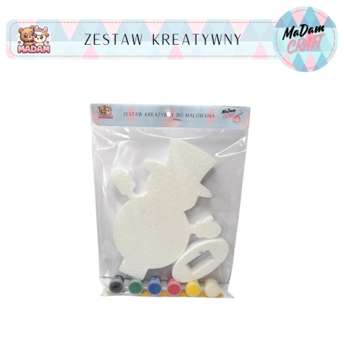 Zestaw kreatywny do malowania bałwan z podstawką 20 cm Boże Narodzenie, Madam Creative