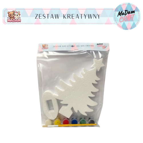 Zestaw kreatywny do malowania choinka z podstawką 20 cm Boże Narodzenie, Madam Creative