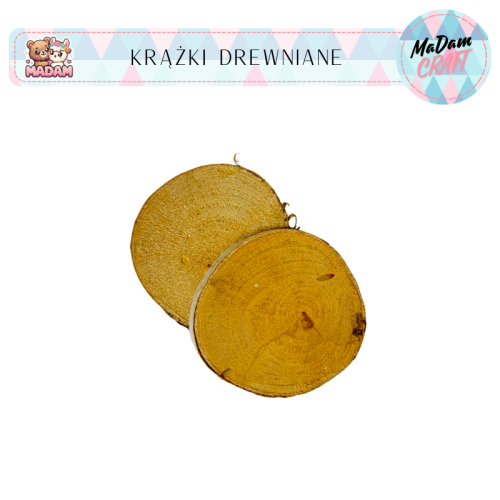 Plastry drewna krążki 8-8,5 cm 2 sztuki MaDam Creative