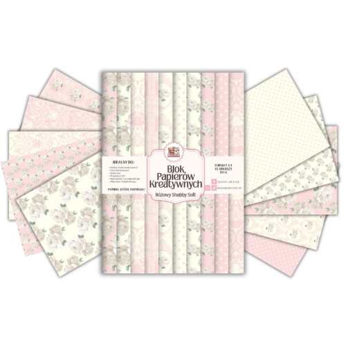 Blok Papierów Kreatywnych Różowy Shabby Soft – do Scrapbookingu i Journalingu MaDam Creative