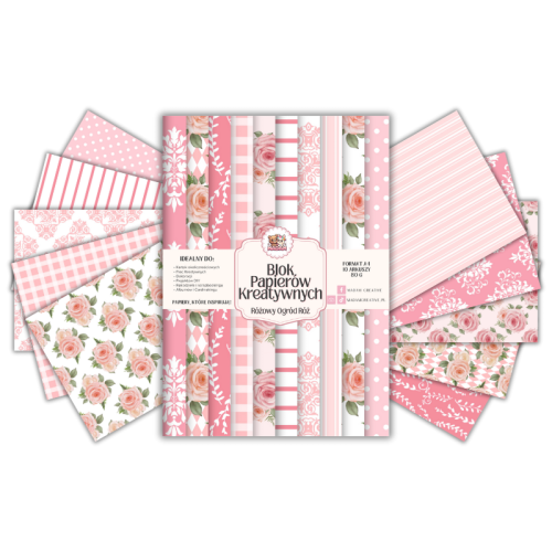Blok Papierów Kreatywnych Różowy Ogród Róż – do Scrapbookingu i Journalingu MaDam Creative