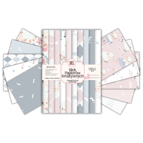 Blok Papierów Kreatywnych Kawaii Urocze Owieczki – do Scrapbookingu i Journalingu MaDam Creative
