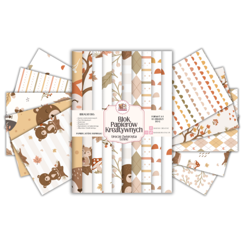 Blok Papierów Kreatywnych Urocze Zwierzęta Leśne – do Scrapbookingu i Journalingu MaDam Creative