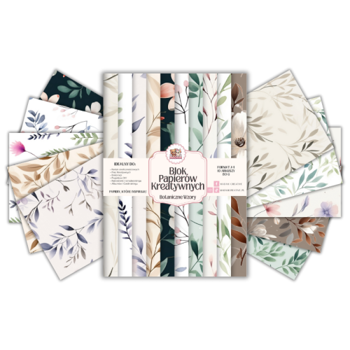 Blok Papierów Kreatywnych Botaniczne Wzory – do Scrapbookingu i Journalingu MaDam Creative