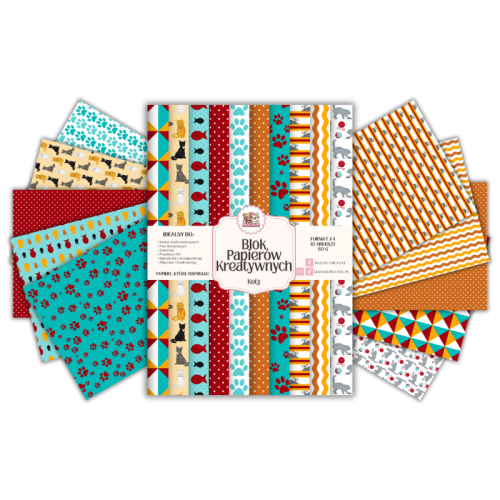 Blok Papierów Kreatywnych Koty – do Scrapbookingu i Journalingu MaDam Creative