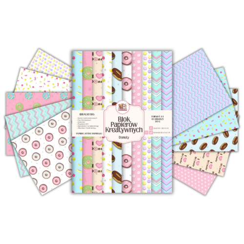 Blok Papierów Kreatywnych Donuty– do Scrapbookingu i Journalingu MaDam Creative