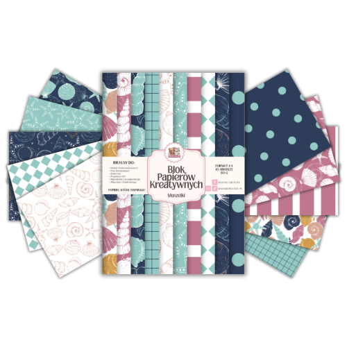 Blok Papierów Kreatywnych Muszle – do Scrapbookingu i Journalingu MaDam Creative