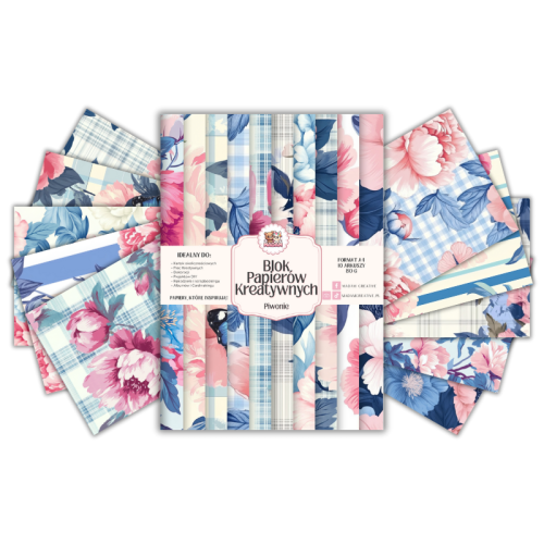 Blok Papierów Kreatywnych Piwonie – do Scrapbookingu i Journalingu MaDam Creative