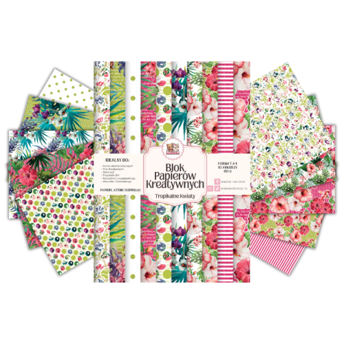 Blok Papierów Kreatywnych Tropikalne Kwiaty – do Scrapbookingu i Journalingu MaDam Creative