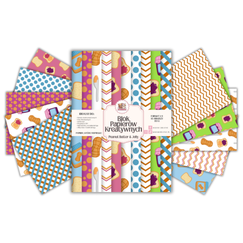 Blok Papierów Kreatywnych Peanut Butter & Jelly – do Scrapbookingu i Journalingu MaDam Creative