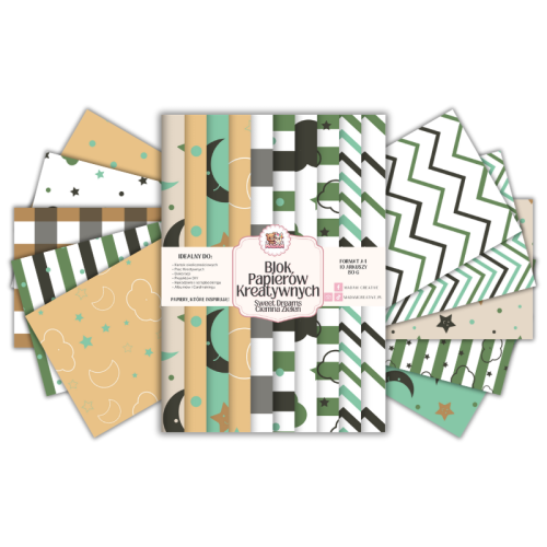 Blok Papierów Kreatywnych Sweet Dreams Ciemna Zieleń – do Scrapbookingu i Journalingu MaDam Creative
