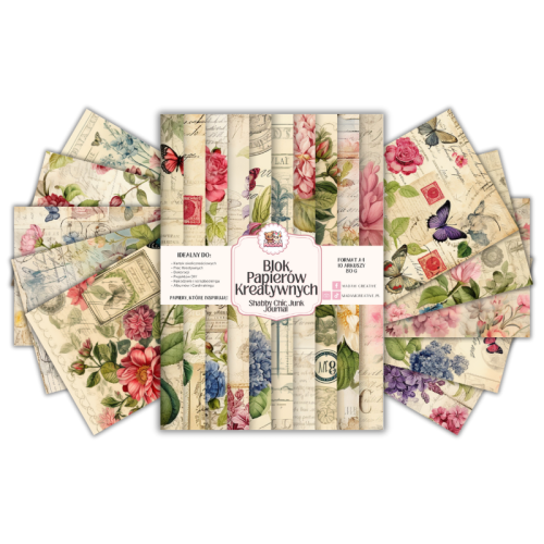 Blok Papierów Kreatywnych Shabby Chic Junk Journal – do Scrapbookingu i Journalingu MaDam Creative