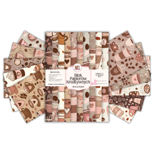 Blok Papierów Kreatywnych Urocza Kawa – do Scrapbookingu i Journalingu MaDam Creative