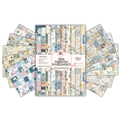 Blok Papierów Kreatywnych Wiosenny Patchwork – do Scrapbookingu i Journalingu MaDam Creative