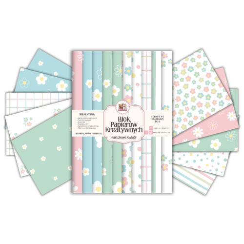 Blok Papierów Kreatywnych Pastelowe Kwiaty – do Scrapbookingu i Journalingu MaDam Creative