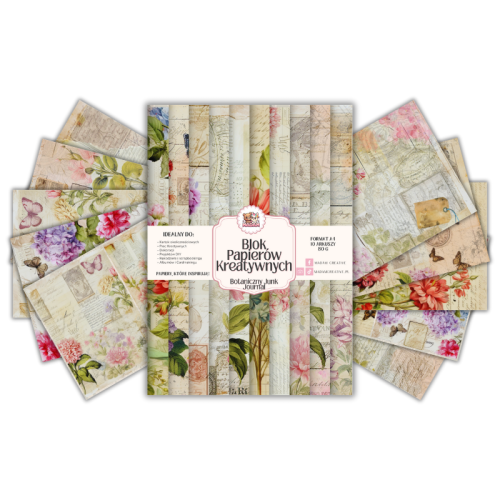 Blok Papierów Kreatywnych Botaniczny Junk Journal – do Scrapbookingu i Journalingu MaDam Creative