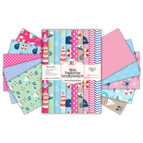 Blok Papierów Kreatywnych Urocza Marynistyka – do Scrapbookingu i Journalingu MaDam Creative