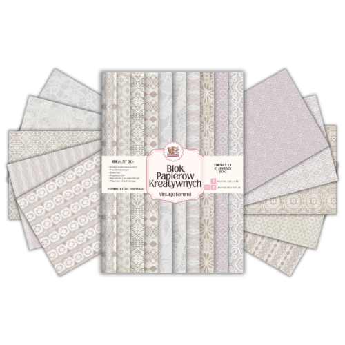 Blok Papierów Kreatywnych Vintage Koronki – do Scrapbookingu i Journalingu MaDam Creative